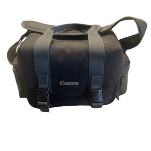 Canon Black Camera Bag With Handle And Shoulder Strap Pockets Photography